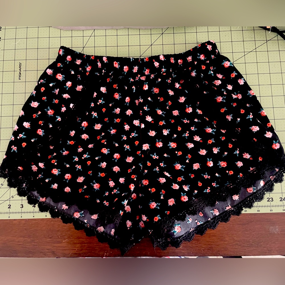 Black shorts with side slits